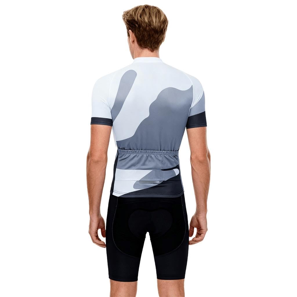 Moxilyn Ensemble maillot de cyclisme à manches courtes pour homme - Maillot de cyclisme à manches courtes + pantalon de cyclisme avec gel 9D - Veste et pantalon de cyclisme en gaze d'origine