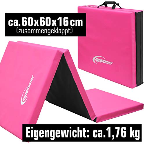 Eyepower XL gymnastiekmat 180 x 60 x 5 cm turnmat sportmat zachte vloermat roze - Image 7