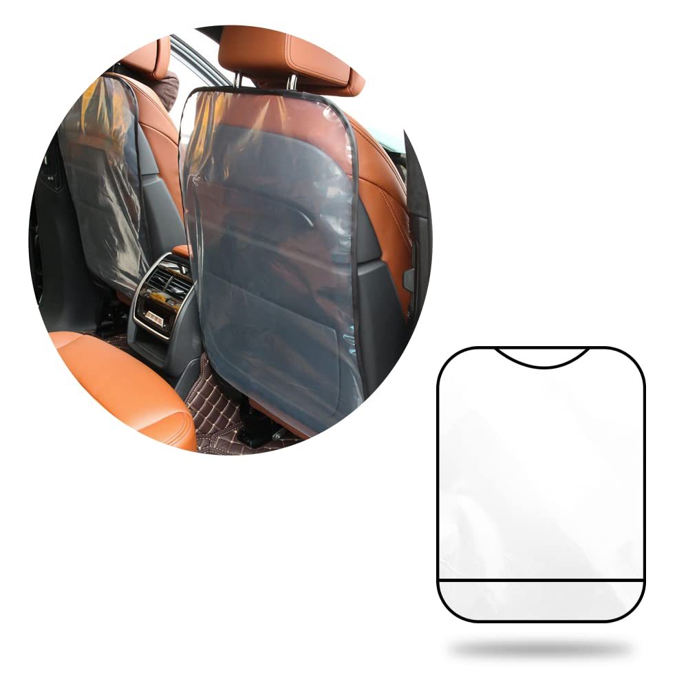 OFBAND2PCS Transparent Back Seat Protector for Car,Slip&Kick&Dirt-Resistant Seat Back Cover Protect Car Interiors from Kids,Back of Seat Protector for Kids Feet Car Seat