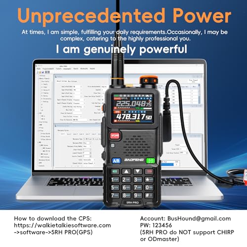 Ham Radio BAOFENG Radio 5RH PRO GPS APRS 10W High Power(4PCS Batteries, 8 Antennas) Walkie Talkies Long Range, Air Band, NOAA Emergency Weather Alarm for Survival Gear Hunting Camping 2 Pack Full Kit — view 6