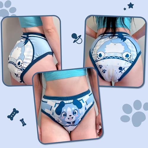 Image of LittleForBig Soft Silky Underwear Comfortable Washable Reusable Adult Training Pants - Little Blue L