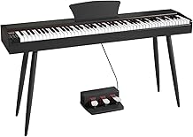 Digital Piano Keyboard Velocity-Sensitive 88 Keys Electric Piano For Beginners & Professional Support USB-MIDI With Triple Pedal, Music StandBlack