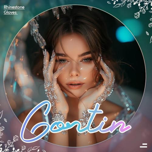 GORTIN Rhinestone Fingerless Gloves Silver Sparkle Wedding Glove Glitter Prom Hand Chain for Women 6