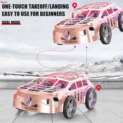 Image of VikriDA 2-in-1 Land & Air RC Flying Car Toy, 2.4G Remote Control Drone Car with One-Key Takeoff & Landing, Dual Mode RC Vehicle for Kids Boys Girls - Multicolor