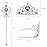 Vicloon Princess Dress Up Accessories, 2PCS Princess Crown and Wands for Little Girls, Jewelry Toy Gifts for Toddler Girls Christmas Party Cosplay Set for 3+ Years Old