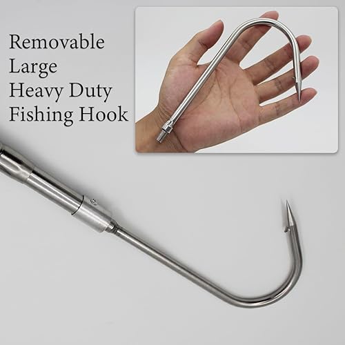 Miniatura 2 de Caña de pescar telescópica con dientes de 1~5, arpón de pesca de mar y hielo con barbas, lanza de pesca para caza de peces, ranas, topos Gancho