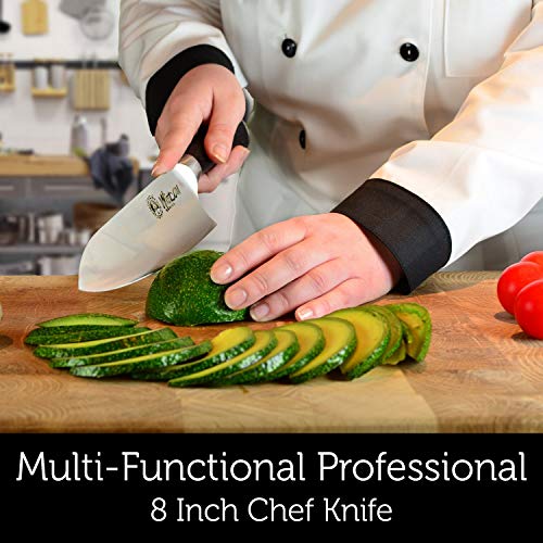 Chef Knife - Professional 8 Inches, High Carbon Stainless Steel, Ultra Sharp and Ergonomic Handle Perfect for Sushi, Chopping, Slicing, Dicing & Mincing. Wisdom Series Kitchen Knife - Thumbnail 4