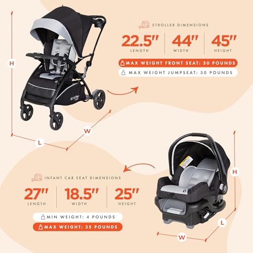 Image of Baby Trend Sit N' Stand 5-in-1 Shopper Travel System, Moondust