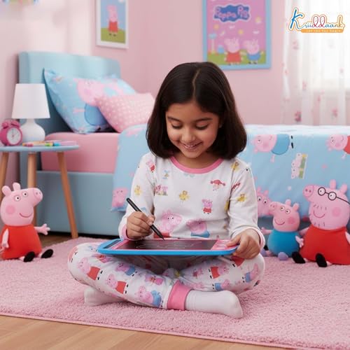 Image of Peppa Pig 10.5 Inch LCD Writing Tablet & Drawing Pad for Kids - Rewritable Electronic Travel Slate, Birthday Gift for Boys & Girls 3-9 Years, Pink Peppa Theme Educational Toy Board