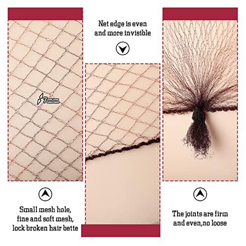 Jexine 400 redes de cabelo femininas para serviços de alimentação, tela de borda elástica invisível