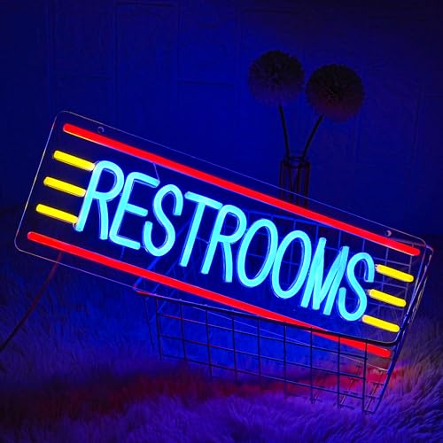 Image of Restroom Neon Sign for Business Toilet Neon Light Bathroom LED Neon Sign Restrooms LED Neon Light for Home Bar Shop Hotel Shop Mall Supermarket Decoration