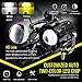 Motorcycle LED Spotlights 30W Double Color White High Bean Amber Low Beam LED Fog Sport Lights Driving Lights with Lens Waterproof for Cars ATV UTV Bike,2-Pack(30W-2Colors)