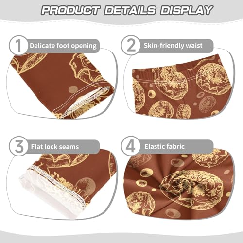 Buns and Donuts Girls Leggings,Workout Leggings for Girls Toddler Athletic Leggings Size for 3-10T3