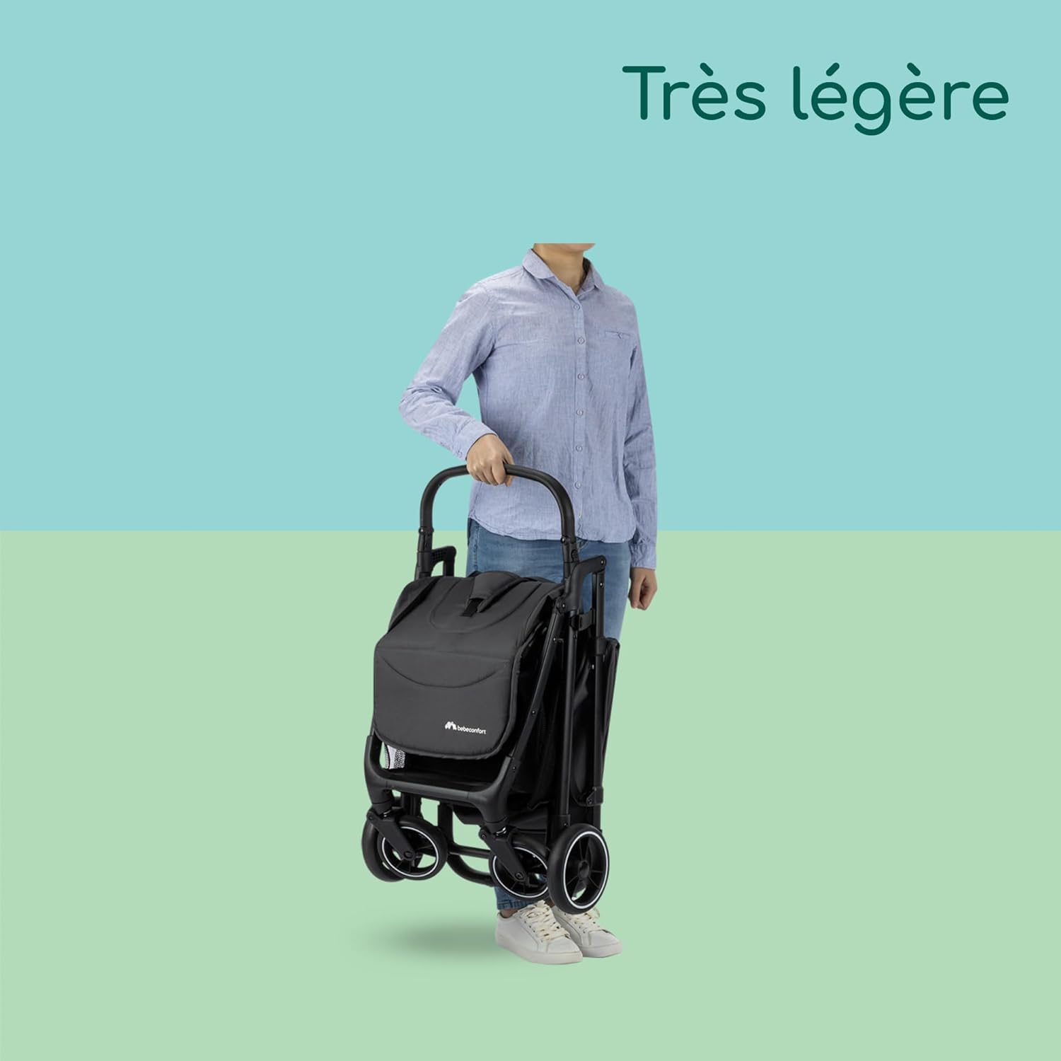 Bebeconfort Azur Poussette Canne Compacte 0-3 ans 15 kg Pliage Automatique Inclinaison Allongée Mineral Graphite