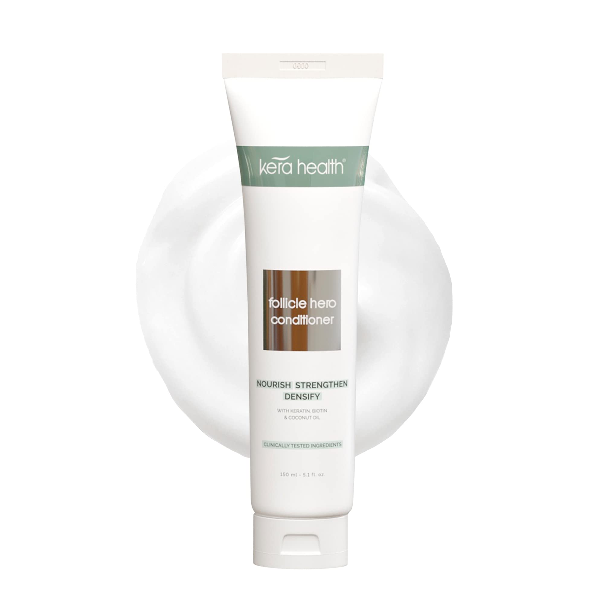 KeraHealthFollicle Hero Hair Growth Conditioner, Hair Fall Treatment for Women and Men, Paraben Free Hair Thickener for Fine Hair, 5.1 fl oz -