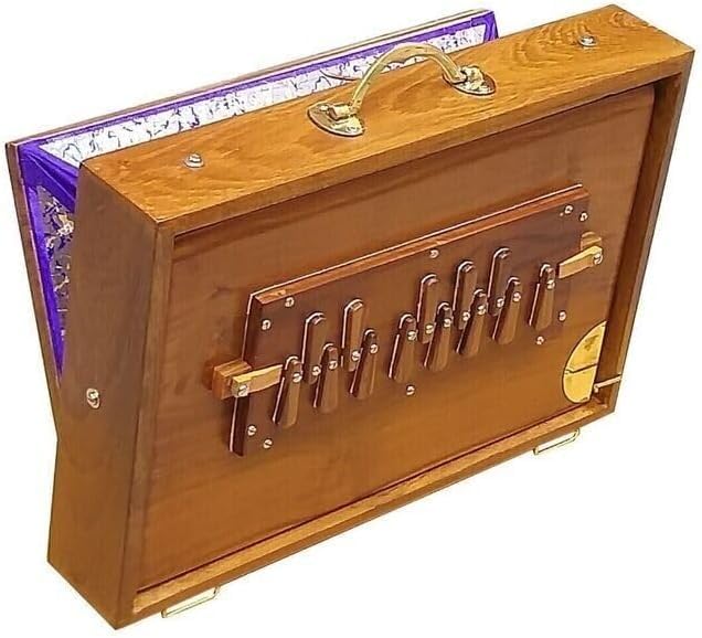 Shruti Box Musical Instrument, Teak Wood Swar Peti, Shruti Box for Yoga, Chant (440 Hz, Size: 15" X 10" X 3")