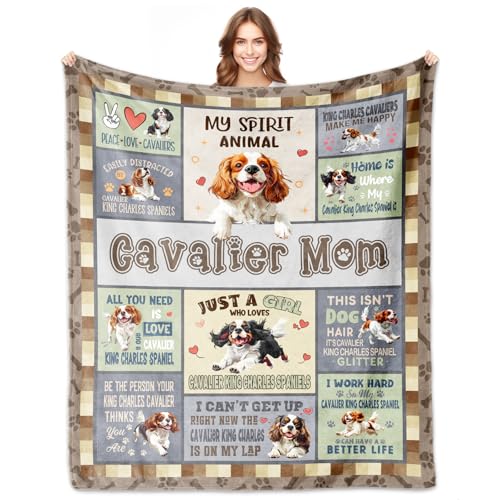 Cavalier King Charles Spaniel Gifts, King Charles Cavalier Blankets 60''x50'', Cavaliers Gifts for...