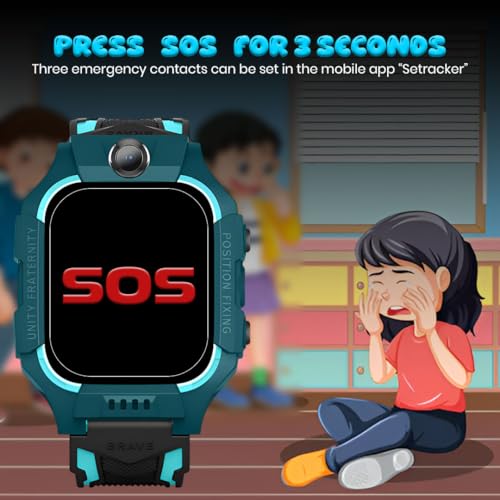 Image of GameSir Q18 Kids Smart Watch, 2G /3G Connectivity, Voice Calling, GPS Tracker, Two-Way Calling, SOS Function, Camera & Water Rasistence, Smartwatch for Kids - Boys & Girls - (Green)