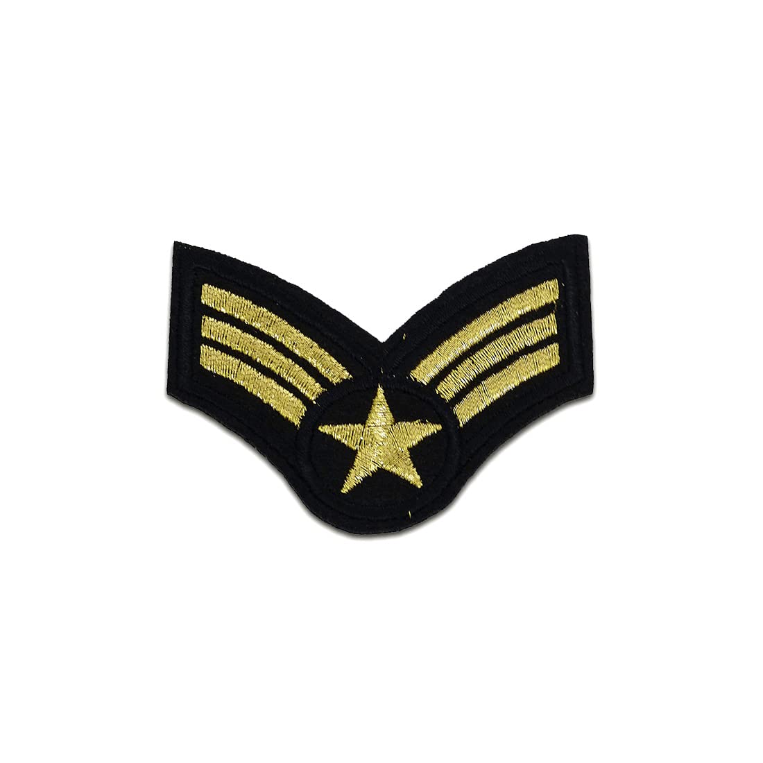 Catch The Patch Toppa Termoadesiva Militare Stella Oro – 6,4x5 Cm, Ricamata Da Cucire O Stirare, Per Abbigliamento E Accessori - 3
