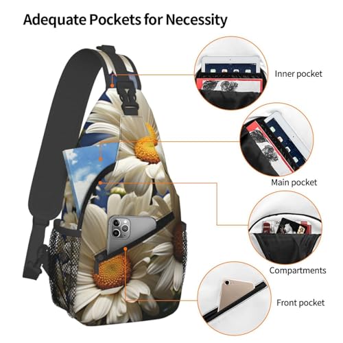 Mochila Pequeña Tipo Sling para Senderismo Unisex Negra miniatura 4