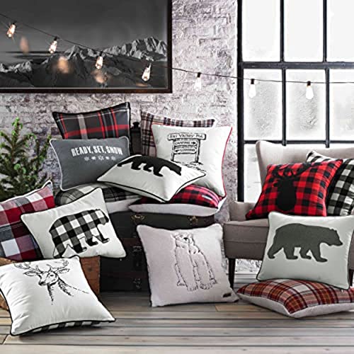 Image of Eddie Bauer - Throw Pillow with Zipper Closure, Perfect Home Decor for Bed or Sofa (Morning Stag Black, 20 inch x 20 inch) (Pack of 2)