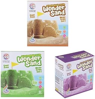 RATNA'S Wonder Sand for Kids - Brown, Green, Purple (500 Grams Each)