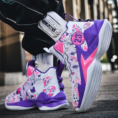 Image of Men's Basketball Shoes Fashion Printed Sneakers