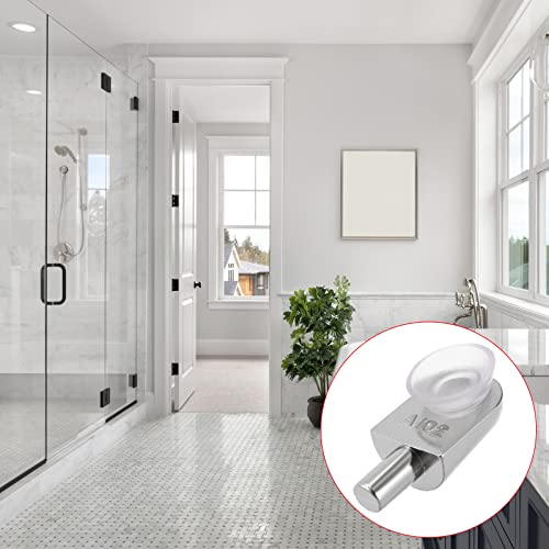 METALLIXITY Shelf Support Pegs (for 9mm/0.35" Thickness) 20Pcs, Zinc Alloy Adjustable Glass Clips Clamp Holder - Image 3