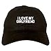 I Love My Girlfriend Gift Mens Dad Hat Baseball Cap Black