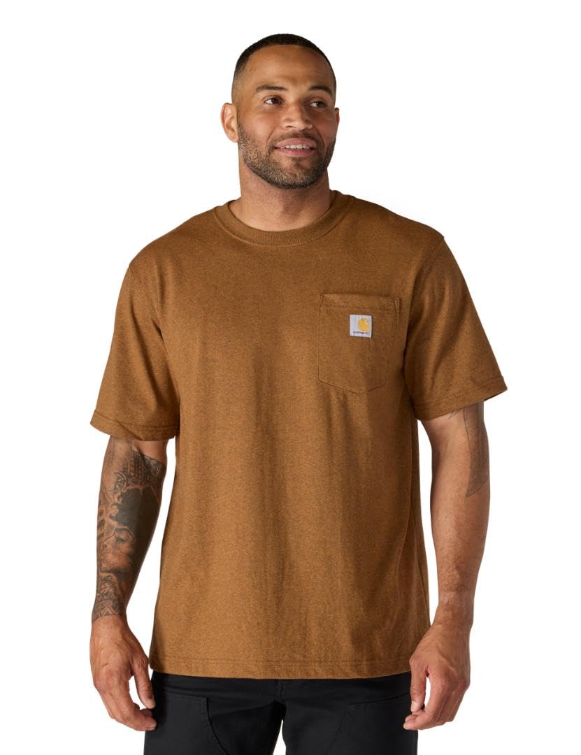 Carhartt Men's Relaxed Fit Heavyweight Short-Sleeve K87 Pocket T-Shirt Work Utility T-Shirt (Pack of 1)
