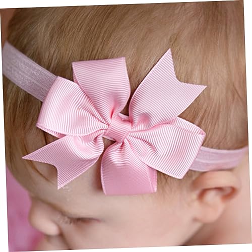 20pcs Hair Bow Headbands Pure Color Shaped Ribbon Soft Stretchy Headbands Assorted Colors for Newborns and Little Gift4