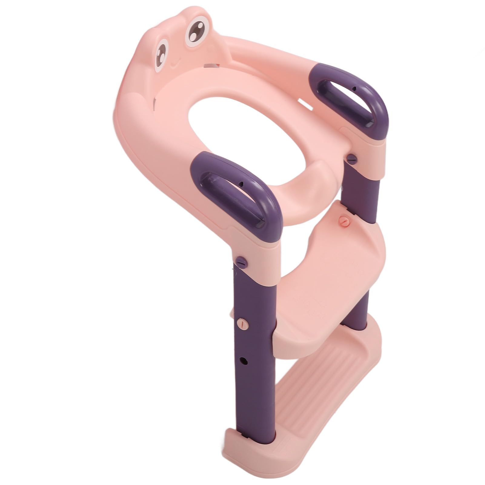 Asiento de Escalera para Inodoro de Entrenamiento para Ir Al Baño, Taburete Ajustable Antideslizante para Niños, Diseño de Dibujos Animados Portátil, 1 Unidad (Rosado)