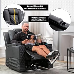 Comhomapowerreclinerchairpuleatherelectricmassagereclinersofaforlivingroomhometheaterseatingwithcupholdersandledlightingblack Urban Country Home Decor Comhoma power recliner chair pu leather electric massage recliner sofa for living room home theater seating with cup holders and led lightingblack urban country home decor