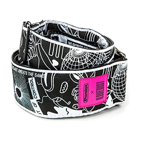 Dunlop I Love Dust Robot Heart Guitar Strap Cover