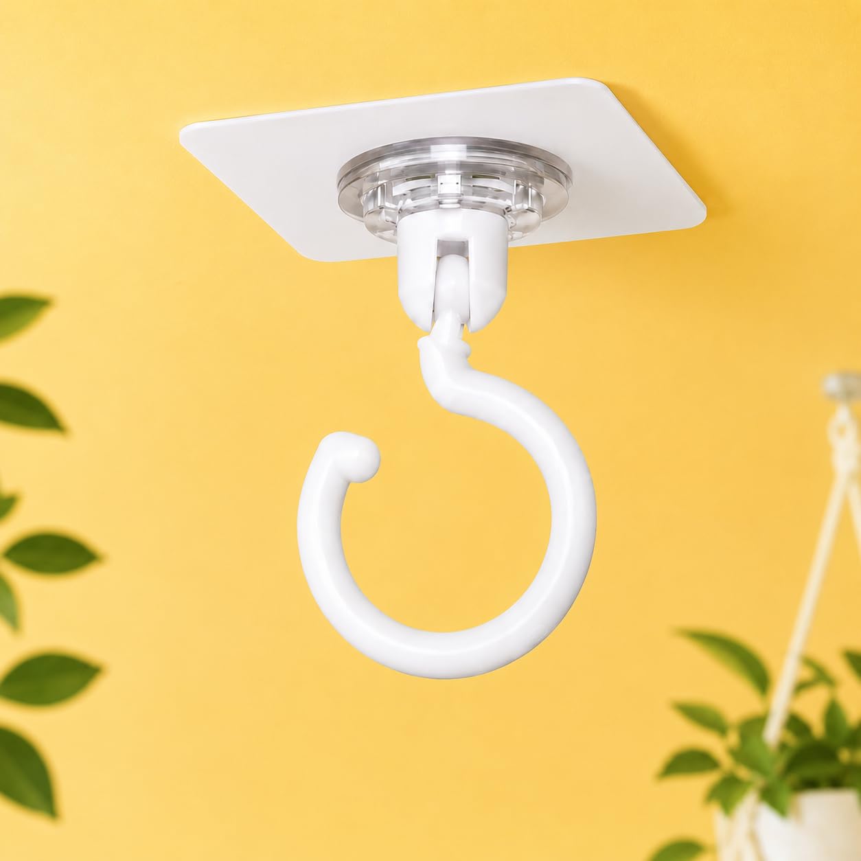 heavy duty rotating ceiling hooks for hanging plants, baskets, wind chimes & home decor | 360° swivel metal ceiling hooks | strong & durable ceiling mount hooks | pack of 5
