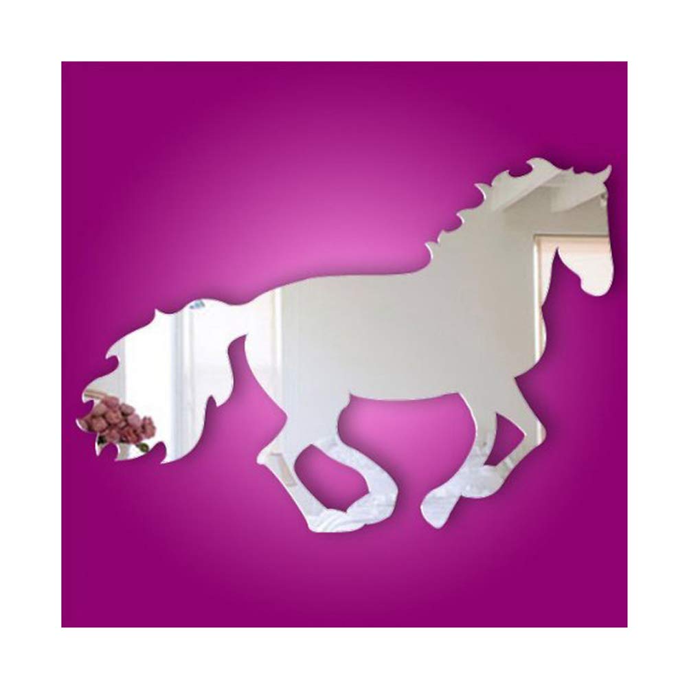 Alrens(TM) Horse Pattern Modern Creative Design Wall Decals DIY 3D Acrylic Mirror Surface Wall Sticker Living Room Children Room Bedroom adesivo de parede Home Decoration Mural Decor