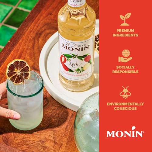 Image of Monin - Lychee, Great for Teas, Lemonades, Smoothies, & Cocktails, Gluten-Free, Non-GMO (1 Liter)
