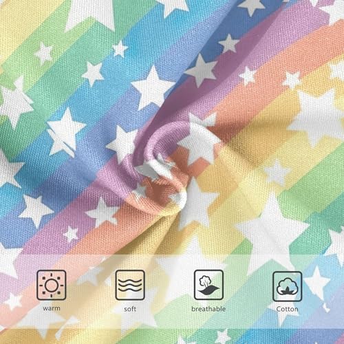 Fun Print Toddler Underwear Floral 2t Cotton Panties for Girl Rainbow Stripes White Stars Briefs Undies Kids3