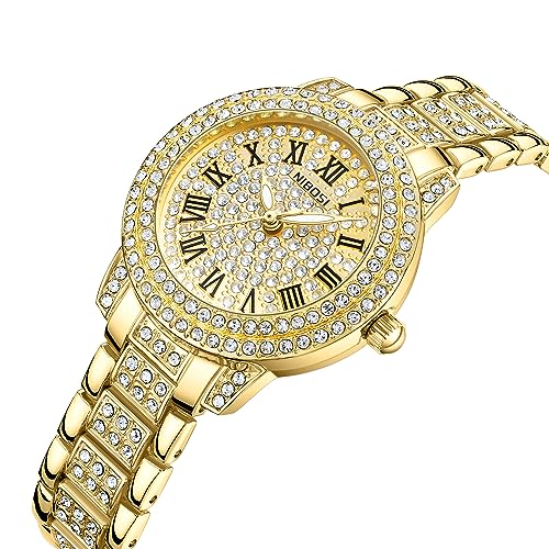 NIBOSI-Women-Wrist-Watches-Analog-Rose-Gold-Dial-Womens-Watch-for-GirlsMissLadies-Diamond-Studded-with-Stylish-Girlfriend-Watches