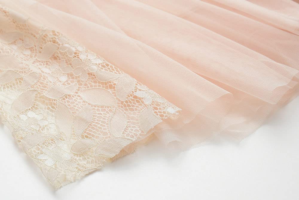 Röcke,Damen Maxirock Beige Elastische Hohe Taille Spitze Spleißen Tüll Faltenrock Süße A-Linie Geraffte Geschichtete Elegante Lange Röcke Für Mädchen Damen,S