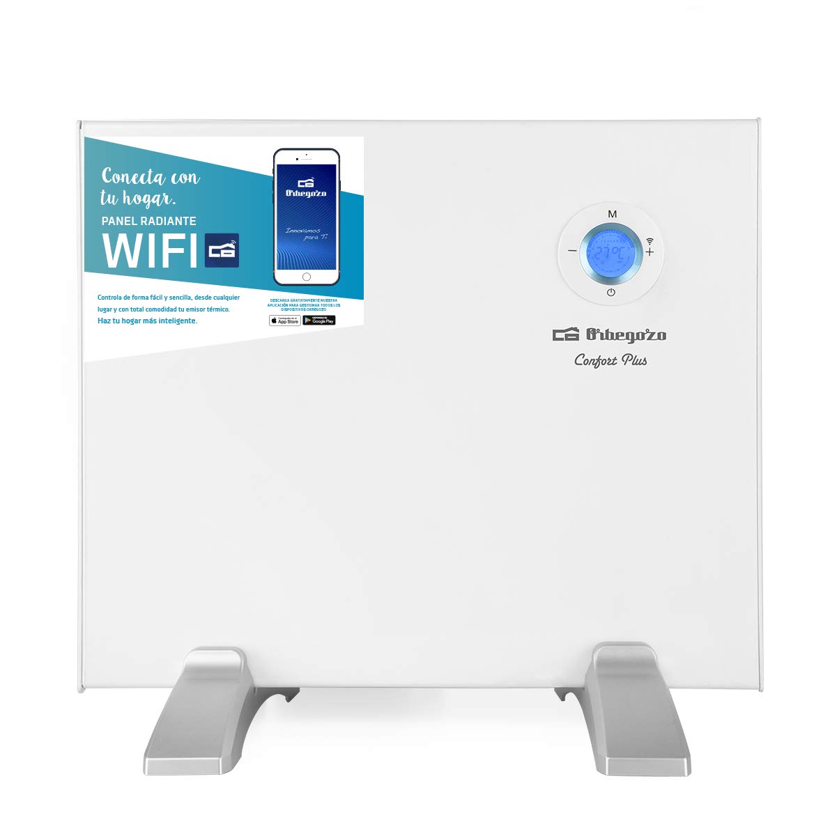 Orbegozo REW 500 - Pannello riscaldante digitale Wi-Fi, 500 W, display digitale LCD, programmabile, connessione wireless tramite app Orbegozo