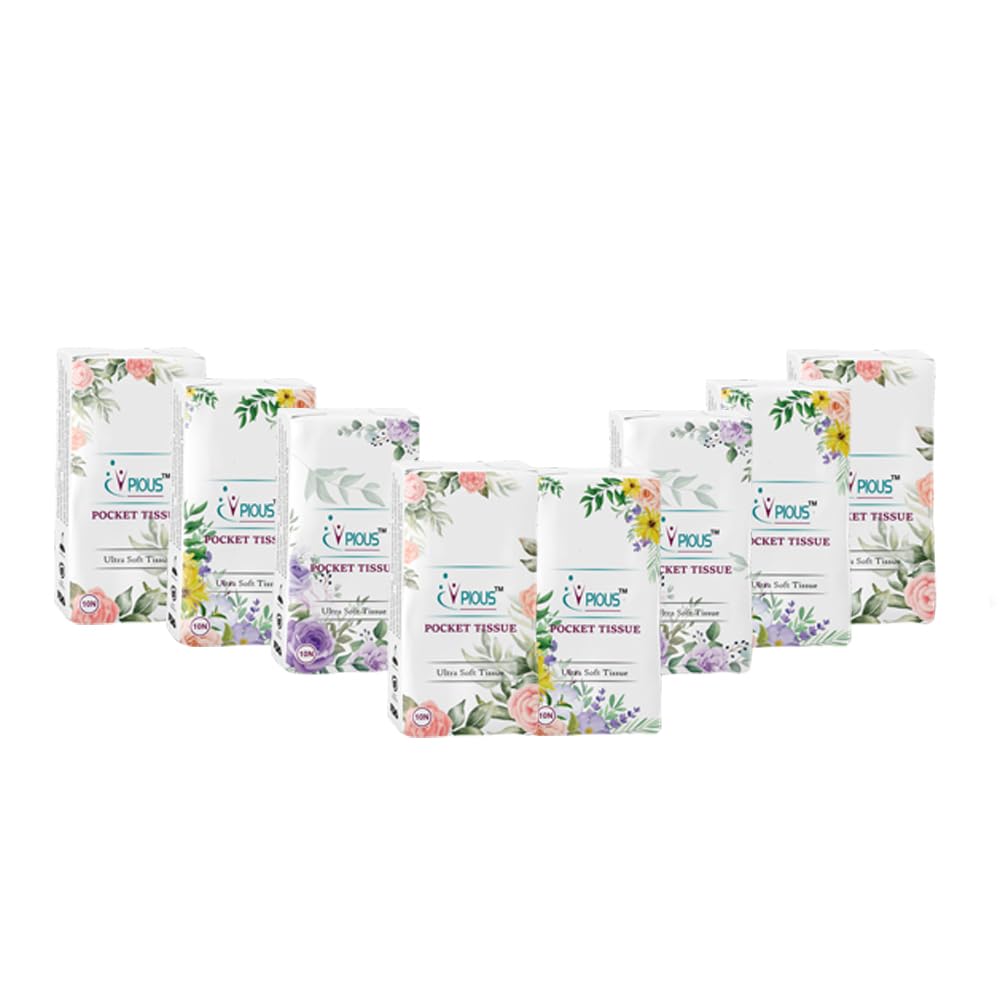 Pious Hygienics Hanky Pocket Tissue Paper 100% Natural and Ecofriendly (White)100 Pulls (Pack of 10) (B0D7C21MJD) Amazon Price History, Amazon Price Tracker