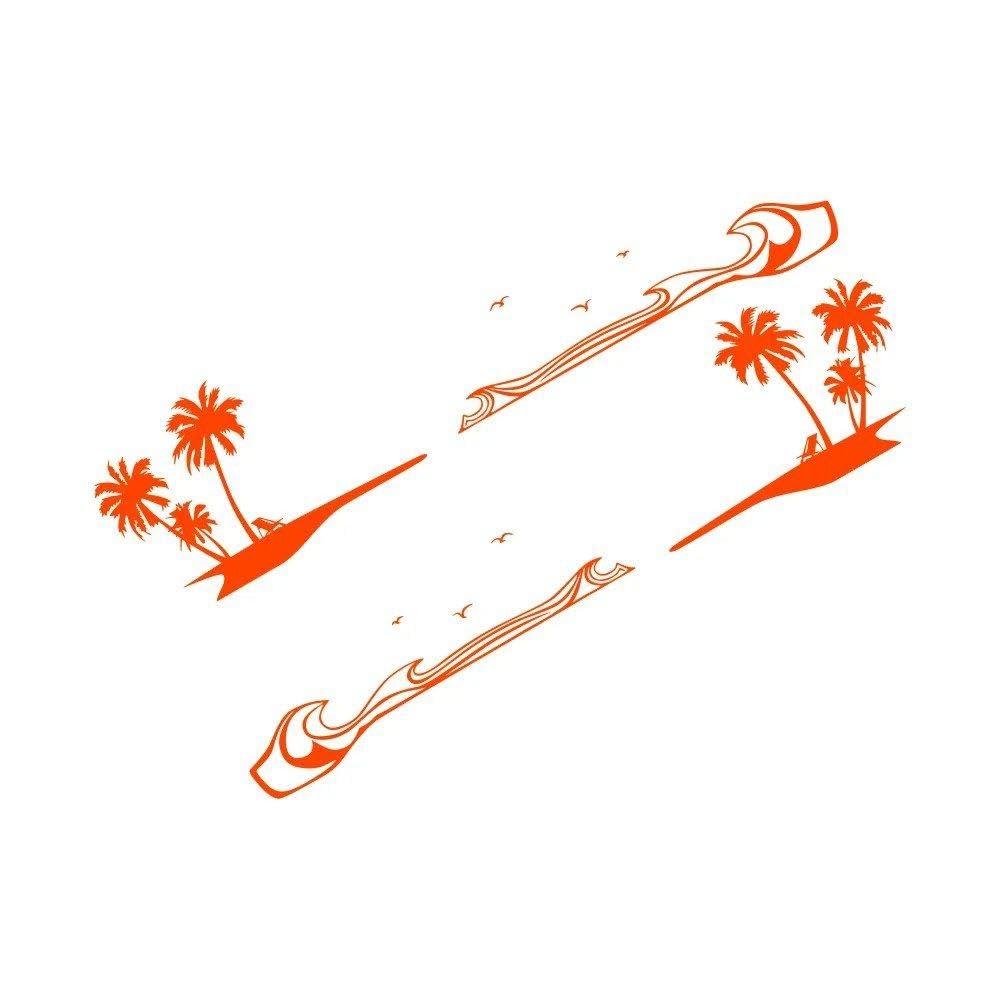 Car Stickers Palm Tree Beach Decor Decal(Glossy Orange)