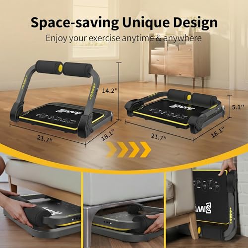 Image of ZIWWVY Ab Machine for Stomach Workout, Sit Up Exercise | 4-Speed Adjustable Ab Trainer Machine with Automatic Rebound, Home Gym Abdominal Exercise Equipment for All Ages