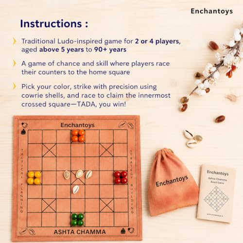 Image of Ashta Chamma Raw Silk Fabric Board Game | Chowka Bara,Katta Mane,Taayam,Kaangi Chaala,Kaana Dua,Traditional Indian Ludo | Travel-Friendly Strategy Game | Family & Kids Game