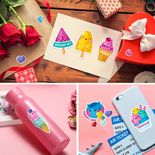 Juesmos Valentines Stickers For Kids, 408Pcs Love Ice Cream Stickers For Teens Girls Valentines Day Party Decorations School Classroom Reward Birthday Party Favor Scrapbooking Supplies #TOP5