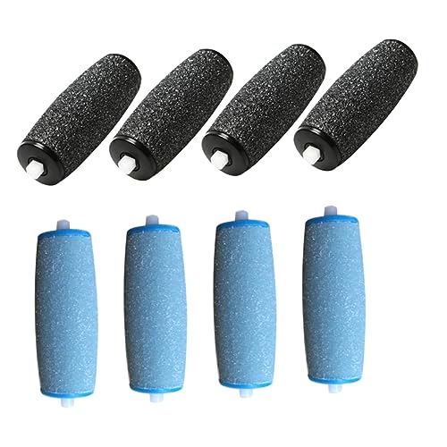 CLISPEED 12PCS Extra Coarse Roller Heads Replacement for Electronic Foot File Efficiently Removes Calloused Skin Washable Durable for Smooth Feet Blue Black