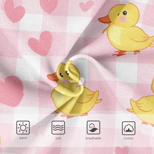 Wusikd Yellow Duck Girls' Underwear Cotton Heart Pink Buffalo Check Girls Briefs Soft Toddler Underwear 2T3