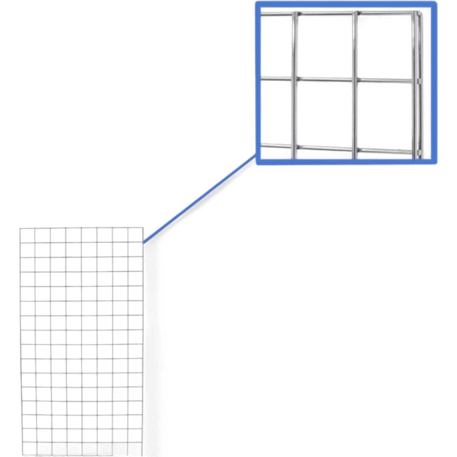 9x 4ft Gridwall Mesh Panel Display – Chrome Retail Display Panel for Shops & Boutiques | Heavy-Duty Steel Grid for Hooks, Shelves & Baskets | 60.5x120.5cm
