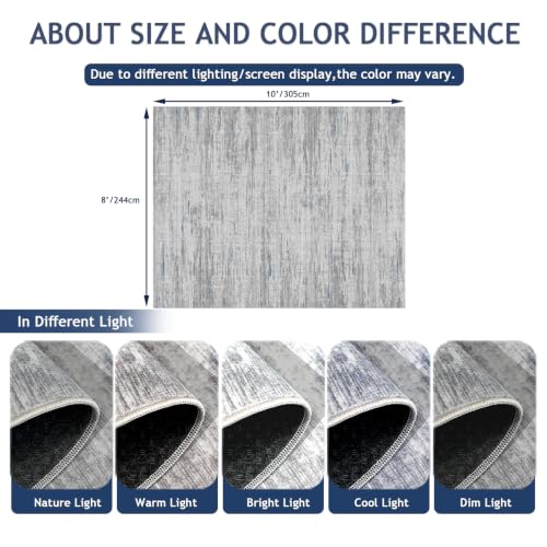 8x10 Area Rugs for Living Room,Modern Abstract Non-Slip Backing Washable Rugs,Soft Thin Large Area Rug，Stain Resistant Carpets for Bedroom Dining Room Home Decor - image 2